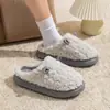 Lindas Pantuflas de Algodón con Cuernos de Oveja para Mujer, Otoño e Invierno, para Interiores, Antideslizantes, de Suela Gruesa, Felpa, Zapatos de Algodón para Maternidad
