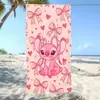 Toalla de Baño Absorbente de Agua de Secado Rápido para Niños con Dibujos Animados Transfronterizos Temu Lilo y Stitch Ángel Bebé Stitch Toalla de Playa