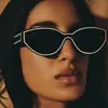Gafas de Sol Ojo de Gato Transfronterizas Europeas y Americanas para Hombres y Mujeres, Modernas Retro Ins Gafas de Sol de Celebridad de Internet, Gafas de Sol Versátiles de Moda
