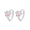 Pendientes de Plata de Ley S925 Estilo K Gato Lindo Garra Dulces Simples Moda Huella de Oso Pendientes Nicho Elegantes Creativos