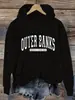 Sudadera Casual con Estampado de Letras para Mujer, Camiseta Deportiva con Capucha y Bolsillos, Suéter de Manga Larga con Boca