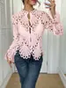 Verano 2026 Nuevo Amazon Transfronterizo Ropa para Mujer Patrón de Pavo Real Encaje de Ganchillo Pesado Versátil Cárdigan de Manga Larga