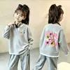 Nueva Ropa de Primavera y Otoño para Niñas Elegante Camiseta de Punto Waffle de Manga Larga Falsa de Dos Piezas para Bebés Capa Base Casual Moderna