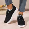 Nuevos Zapatos Casuales Planos de Algodón Cálido para Mujer Otoño/Invierno 2026 Cruzados de Gran Tamaño con Cordones Zapatos de Estudiante