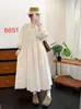 Vestido Novo Estilo Primavera e Verão Artístico Simples Soltinho Plus Size com Gola Redonda e Design Plissado, Cor Lisa, Vestido Jovem
