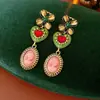 Conjunto de Coração com Retrato Cravejado de Diamantes Vintage de Segunda Mão Joias Estilo Palácio Retrô Joias de Luxo Leve de Alta Qualidade Fábrica de Joias