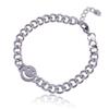 Distintivo Estilo Coreano Sonriente Letra Simple Cuadrado Marca Moda Fría Marca Todas las Combinaciones Hip-hop Ajustable Pulsera de Acero de Titanio para Hombres y Mujeres