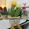 Ramo de Tulipanes de Lana Tejidos a Mano Terminados Transfronterizos Adornos de Regalo de Lana de Sheffield Comercio Exterior al por Mayor