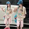 Pantalones de Algodón Lavado de Verano para Niñas de Longitud Media 2026 Nuevo Estilo Ropa de Verano para Niños Pantalones Finos de Cinco Puntos Niños Medianos y Mayores Estilo Coreano Pantalones de Pierna Recta