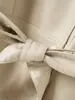 Comercio Exterior Transfronterizo Estilo Europeo y Americano Ropa de Mujer 2026 Otoño Nueva Llegada Solapa con Cinturón Chaqueta de Cuero de Oveja Talla Grande Top