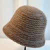 Estilo Japonés Elegante Otoño e Invierno Nuevo Lana de Conejo Mezclada Sombrero de Pescador para Mujer Liso Simple Elegante Sombrero de Cubo Sombrero de Cuenca Moderno