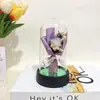 Rosa flor artificial flor de jabón Día de San Valentín luz nocturna regalo creativo adorno ramo pequeño pantalla de lámpara regalo para amante