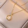 Collar para Mujer Transmisión en Vivo Douyin Zircón Ojo de Gato Bolsa de la Suerte Elegante Micro-Engaste Diamante Ins Popular Accesorios Cadena Clavícula