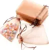 Bolsa transparente festa de aniversário bolsa de malha pequena com cordão bolsa de gaze dura transparente bolsa de malha para joias bolsa de presente de casamento doce para empresa