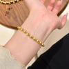 Tienda de oro Puzuo con el mismo estilo de pulsera de ojo de gato flash de oro arena para mujer, sentido de alta gama, cuentas redondas de oro, cuentas de transferencia, pulsera