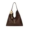 Bolsa de ombro vintage de grande capacidade para mulheres, nova moda outono 2026, bolsa de ombro simples, bolsa tote de alto valor