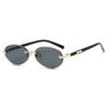 Nuevas Gafas de Sol Ovaladas de Borde Cortado de Moda Europea y Americana Nuevas Gafas de Sol Hip Hop sin Montura para Chicas Hot Gafas de Sol de Moda Personalizadas