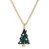Série de Natal Europeia e Americana Nova Joias Liga de Zinco Pingente de Árvore de Natal Diamante Colar Moda Corrente de Clavícula Versátil Ornamentos