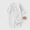 Roupa Bebê Manga Longa Algodão Puro Estilo Monge Sem Ossos, Macacão Bebê, Roupa de Engatinhar, Pijama, Recém-Nascido Verão