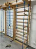 Barras de parede internas de madeira para escalada em casa, estrutura para alongamento das pernas, barra fixa, sala de dança, instalações, estrutura para treinamento de fitness e reabilitação
