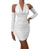 Vestido de Otoño e Invierno Nuevo 2026 de Amazon, de Manga Larga, Espalda Descubierta, Cuello Oscilante, Sexy Estilo Europeo y Americano, con Tirantes al Cuello, Ajustado a la Cadera