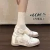 Zapatos Mary Jane cómodos huecos de suela gruesa para mujer, nuevo modelo de otoño 2026, con correa de velcro, punta cuadrada, zapatos casuales de tacón bajo para aumentar altura