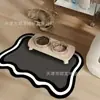 Tapete de Piso Simples Xadrez com Fundo de Borracha Banheiro Fofo Tapete de Piso Antiderrapante Lugar Americano para Alimentação de Animais de Estimação Anti-sujeira e Resistente a Manchas Tapete para Cachorro