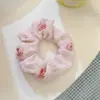 Elástico de cabelo azul com bolinhas estilo coreano, com toque de alta qualidade, scrunchie de laço para prender o cabelo em um coque, acessório de cabelo simples