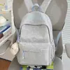 Mochilas de la Serie de Hilo Texturizado Gris de Cáñamo para Estudiantes de Secundaria y Preparatoria, Adecuadas para Clases Diarias, Salidas de Fin de Semana, Picnic y Bolsas Escolares Resistentes a las Manchas
