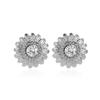 Pendientes de estilo francés ligeros de lujo con forma de flor de diamante cuadrado, estilo femenino, estilo europeo y americano, personalidad, temperamento, pequeños pendientes de flor de azúcar cuadrados, moda
