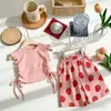 Conjunto de Verano de Manga Corta para Niñas 2026 Nueva Moda de Verano Pantalones Casuales Dopamina Ropa Infantil de Moda