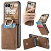 Adecuado para funda de teléfono móvil Moto Razr70Ultra, cartera con anillo, tarjetero, funda protectora Razr60 de color liso