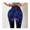 Calça Yoga Feminina Estampada Multicolorida Primavera/Verão Levanta Bumbum Antirrugas Slim Fit Cintura Alta Alta Elasticidade Laço XY607