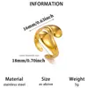 Moda Europea y Americana Acero Inoxidable Chapado en Oro de 18K Anillo Sencillo de Gota de Agua Diseño de Nicho Anillo Abierto Ajustable Venta al por Mayor de Fábrica