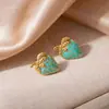 Pendientes de Fresa con Goteo de Aceite de Venta Caliente Transfronterizos, Serie de Frutas de Acero Inoxidable de Lujo Ligero y Gama Alta, Pendientes Dulces y Lindos