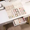 Caja de Almacenamiento de Joyería de Terciopelo, Bandeja para Joyería, Collares, Pendientes, Anillos, Cajón de Tocador, Almacenamiento con Compartimentos Integrados, A Prueba de Polvo