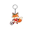 Chaveiro de Gato de Futebol em Acrílico Fofo Pingente de Bolsa de Gato Laranja Decoração de Mochila de Estudante de Anime Pequeno Presente