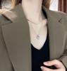 Collar de acero de titanio para mujer, ligero, de lujo, de alta gama, diseño de hip hop, cadena de clavícula para chica sexy, accesorios de cadena de suéter con temperamento de nicho