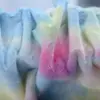 En stock 300g tela de terciopelo de visón teñido tie-dye color jade para ropa, muñecas y juguetes, tela de visón pequeña impresa tie-dye