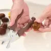 Tijera Abrecastañas de Acero Inoxidable Ahorradora de Mano para el Hogar Rompedor de Nueces Descascarillador de Nueces Herramienta con Bloqueo Herramienta de Cocina