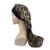 Nuevo Turbante de Seda Sombrero Amazon Transfronterizo Estampado Satén Elástico Ala Ancha Gorro de Dormir Salón de Belleza Impermeable Gorro de Ducha