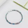 Pulsera joker de temperamento con circonita microincrustada para mujer, nueva de primavera y verano 2025, red-blue, pulsera simple, venta al por mayor de fábrica