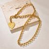 L08 Lote Misto Aço Inoxidável Minimalista Estilo Metal Raio Coração Estilo Lote Pingente Design Choker Colar da Moda
