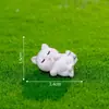 Paisaje en miniatura, figura de gatito creativo y adorable acostado, accesorio de decoración DIY para casa de muñecas de jardinería, pequeño adorno de escritorio