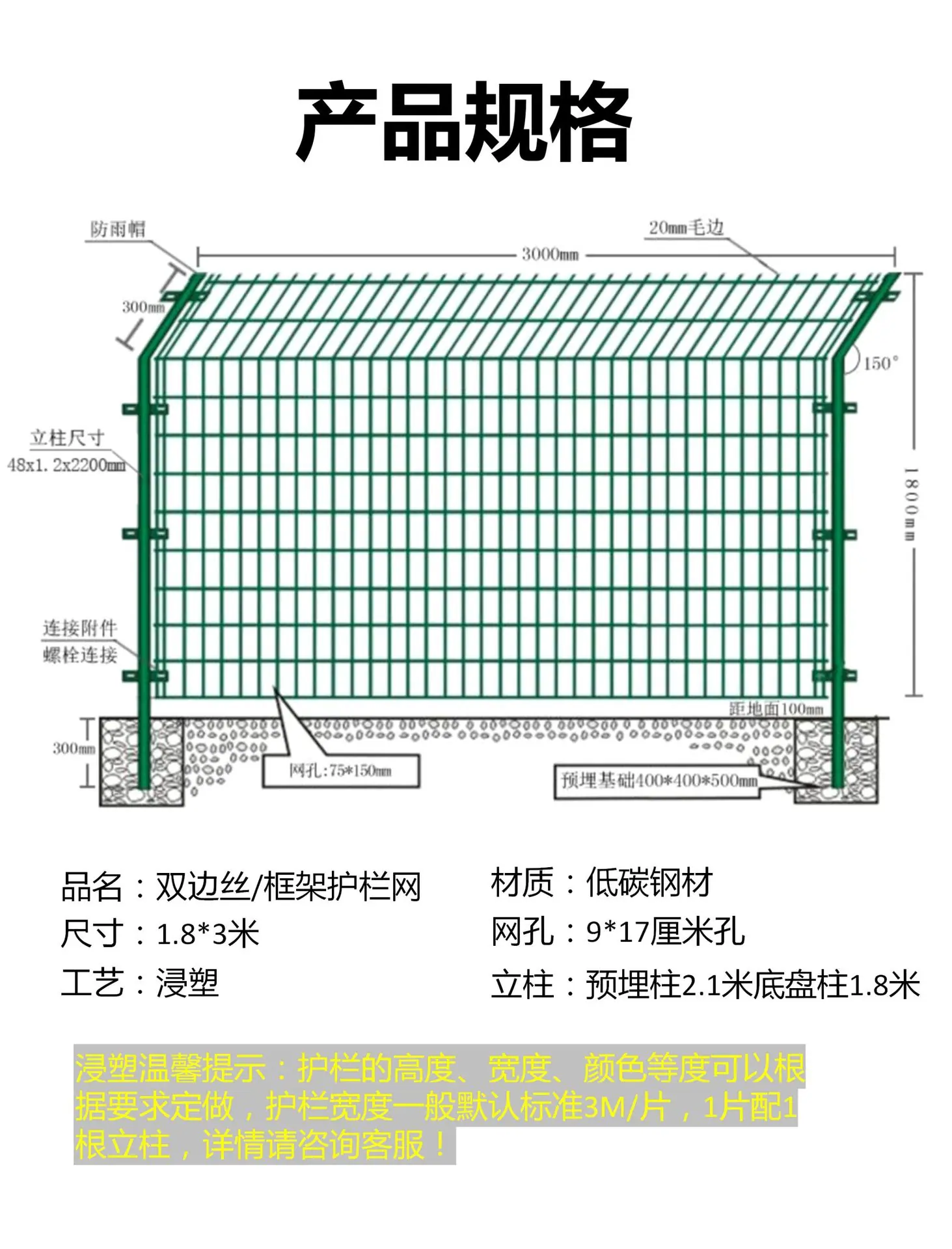 双边丝护栏详情