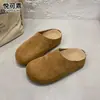 Mocasines retro de cuero genuino con suela gruesa para mujer estilo Birkenstock, que aumentan la altura, nuevos para otoño 2026, zapatos tipo slip-on perezosos