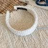 Diadema de Lana Acolchada de Color Puro Coreana de Ala Ancha para Mujer, Diadema Simple de Presión Alta para el Cabello, Accesorio Versátil para Salir en Otoño e Invierno