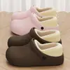 Pantuflas impermeables y pantuflas de algodón para hombre, pantuflas de invierno para interior para mujer, antideslizantes, cálidas, de suela gruesa y adecuadas tanto para usar en interiores como en exteriores; venta al por mayor para otoño e invierno