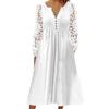 Moda Nueva de Primavera/Verano 2023 para Mujer Transfronterizo Amazon Aliexpress Sitio Independiente Vestido con Manga con Adorno de Encaje Estilo Elegante para Viajar al Trabajo