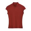 Top tipo camiseta sexy estilo maduro ligero de cuello alto medio con manga de vuelo para mujer 2024 Verano nuevo ajustado adelgazante de manga corta